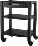 organize your workplace with kantek's three-shelf mobile printer/fax stand in black логотип
