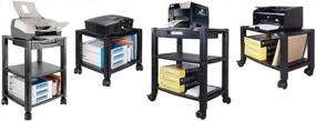 img 2 attached to Organize Your Workplace With Kantek'S Three-Shelf Mobile Printer/Fax Stand In Black