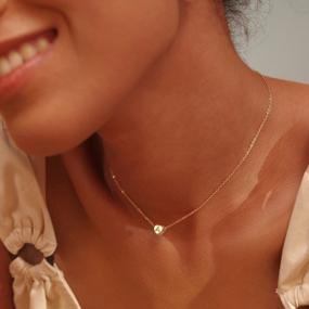 img 2 attached to Personalized 14K Gold Filled Heart Choker Necklace With Initial- Handmade Dainty Jewelry For Women