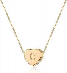 img 4 attached to Personalized 14K Gold Filled Heart Choker Necklace With Initial- Handmade Dainty Jewelry For Women