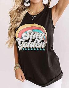 img 2 attached to Stay Golden In Style: Women'S Rainbow Sleeveless Tank Top Casual Tunic Blouse For Summer (Size XL)