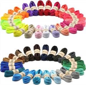 img 1 attached to 42 Color Options For Athletic ShoeLaces: 2 Pairs Of Half Round 1/4" Oval Shoe Strings For Sports And Running Shoes