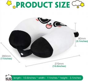 img 3 attached to Веселая и удобная детская подушка для путешествий - мягкая поддержка шеи и головы для самолетов, автомобилей и поездов - дизайн с большими глазами в виде панды - идеальный подарок для детей!