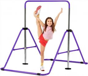 img 4 attached to 🤸 ZENOVA Gymnastics Junior Kip Bar - Height Adjustable & Foldable Gymnastic Horizontal Bar for Kids