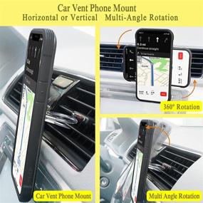 img 1 attached to 📱 ULVMYRING 3 in 1 Cell Phone Ring Holder Finger Kickstand - Phone Ring Grip, 360° Rotation Phone Kickstand, CD Slot & Air Vent Car Phone Mount, Compatible with iPhone, Samsung, LG and More (Silver)