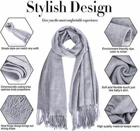 img 3 attached to 🧣 Warm up in style with JOSENI's Solid Pashmina Blanket - A Must-Have Winter Accessory for Women at Scarves & Wraps