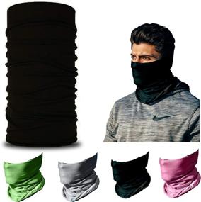 img 1 attached to ARMORAY Neck Gaiter Face Mask - 4 Pack: 👍 Stylish, Reusable, and Washable Cloth Face Cover for All-Day Protection