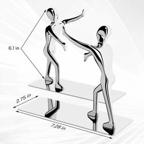 img 1 attached to Heavy Duty Zinc Alloy Bookends, Non-Skid Metal Book Support For Shelves, 7.28 X 6.1 In, Silver