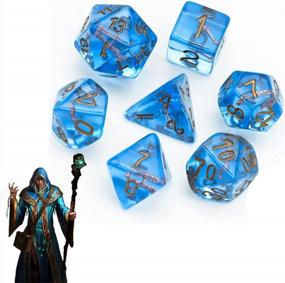 img 4 attached to 7-Piece Wizard Themed Polyhedral DND Dice Set With Magic Wand For Role Playing Games Such As Dungeons And Dragons RPG, MTG, And Table Games - Perfect For Dice Collectors And Gamers