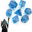 7-piece wizard themed polyhedral dnd dice set with magic wand for role playing games such as dungeons and dragons rpg, mtg, and table games - perfect for dice collectors and gamers logo