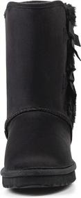 img 3 attached to KRABOR Women'S Suede Snow Boots - Mid-Calf Winter Shoes With Side Bows, Size 6-11