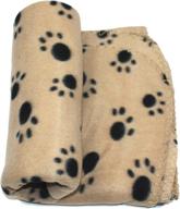 🐾 wzyuan puppy blanket paw prints pet cushion small dog cat bed soft warm sleep mat - small size, beige logo