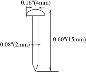 img 1 attached to RZDEAL Pack Of 100 Round Head Brass Nails - 0.08'' X 0.6'' Size For Hinges, Boxes, And DIY Craft Projects