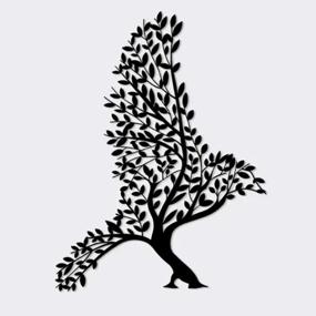 img 3 attached to Metal Bird Tree Wall Art In Black - 26.5" X 35.4" For Living Room, Bedroom, Kitchen, Bathroom Interior Or Outdoor Decoration, Wall Hanging From LaModaHome