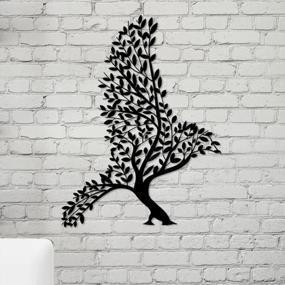 img 2 attached to Metal Bird Tree Wall Art In Black - 26.5" X 35.4" For Living Room, Bedroom, Kitchen, Bathroom Interior Or Outdoor Decoration, Wall Hanging From LaModaHome