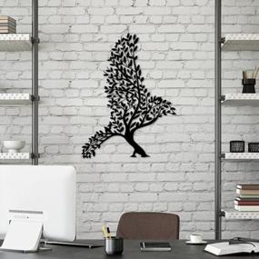 img 1 attached to Metal Bird Tree Wall Art In Black - 26.5" X 35.4" For Living Room, Bedroom, Kitchen, Bathroom Interior Or Outdoor Decoration, Wall Hanging From LaModaHome