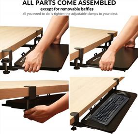 img 3 attached to Ergonomic Keyboard Tray With Retractable Drawer - Sliding Under Desk Platform [26” X 10”] For Mouse And Keyboard, Easy Assembly Without Tools Or Screws Needed (Black) By BigTron