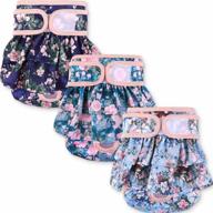 3 pack reusable, high absorbency dog diapers for female dogs - leak-proof rose pattern - noyal washable логотип