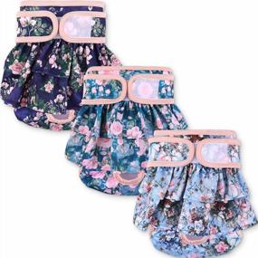 img 4 attached to 3 Pack Reusable, High Absorbency Dog Diapers For Female Dogs - Leak-Proof Rose Pattern - NOYAL Washable