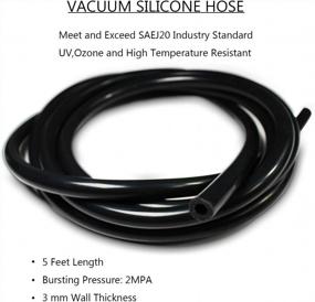 img 3 attached to 6MM(1/4 Inch) Ronteix Universal High Performance Silicone Vacuum Hose Tubing Line - 5 Feet Length (Black)