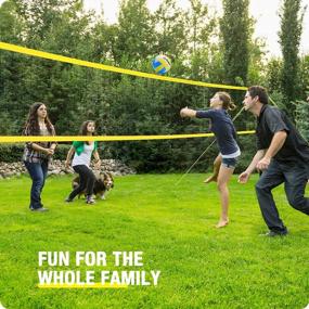 img 3 attached to Patiassy Outdoor Portable Volleyball Net Set System For Backyard - Quick & Easy Setup Adjustable Height Steel Poles, PU Volleyball, Pump, Hammer And Carrying Bag