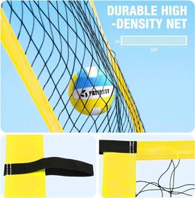 img 1 attached to Patiassy Outdoor Portable Volleyball Net Set System For Backyard - Quick & Easy Setup Adjustable Height Steel Poles, PU Volleyball, Pump, Hammer And Carrying Bag