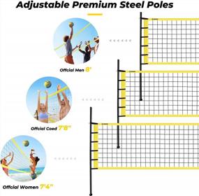img 2 attached to Patiassy Outdoor Portable Volleyball Net Set System For Backyard - Quick & Easy Setup Adjustable Height Steel Poles, PU Volleyball, Pump, Hammer And Carrying Bag