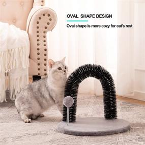 img 2 attached to Cooenia Self-Groomer Cat Arch with Hair Brush and Toy Ball - Reversible Sisal Cat Scratcher and Scratch Pad for Indoor Kittens and Cats