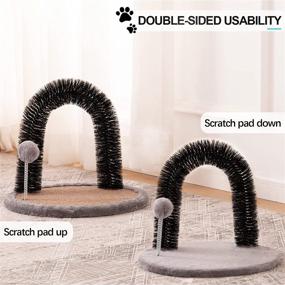 img 3 attached to Cooenia Self-Groomer Cat Arch with Hair Brush and Toy Ball - Reversible Sisal Cat Scratcher and Scratch Pad for Indoor Kittens and Cats