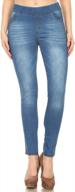 women's stretch pull-on jeans skinny ripped distressed denim jeggings regular-plus size logo