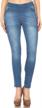 women's stretch pull-on jeans skinny ripped distressed denim jeggings regular-plus size logo