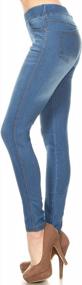 img 3 attached to Women'S Stretch Pull-On Jeans Skinny Ripped Distressed Denim Jeggings Regular-Plus Size
