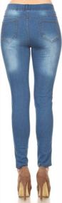 img 2 attached to Women'S Stretch Pull-On Jeans Skinny Ripped Distressed Denim Jeggings Regular-Plus Size