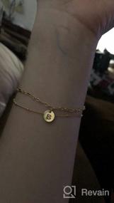 img 6 attached to 🔥 Anoup Gold Initial Bracelets for Women, 14K Gold Plated Personalized Disc Charm Bracelets - Dainty and Stylish Jewelry for Women and Girls