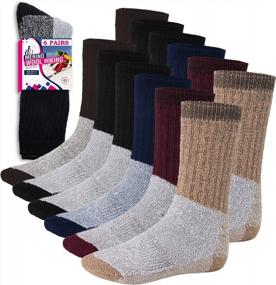 img 4 attached to 6 Pairs Of Merino Wool Thermal Crew Socks For Men And Women - Perfect For Winter Hiking, Hunting, Skiing, And Outdoor Sports