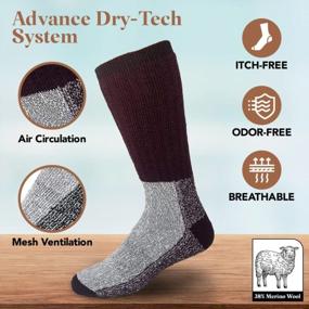 img 1 attached to 6 Pairs Of Merino Wool Thermal Crew Socks For Men And Women - Perfect For Winter Hiking, Hunting, Skiing, And Outdoor Sports