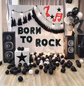 img 1 attached to Декорации для вечеринок в стиле рок-н-ролл - JeVenis Born To Rock Воздушные шары и баннер ко дню рождения в честь первого дня рождения в стиле рок