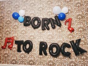 img 3 attached to Rock N' Roll Party Decorations - JeVenis Born To Rock Balloons And Birthday Banner For Rock-Themed First Birthdays