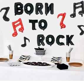 img 2 attached to Rock N' Roll Party Decorations - JeVenis Born To Rock Balloons And Birthday Banner For Rock-Themed First Birthdays
