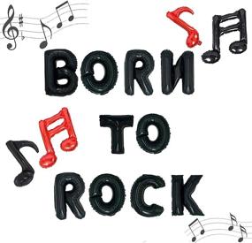 img 4 attached to Декорации для вечеринок в стиле рок-н-ролл - JeVenis Born To Rock Воздушные шары и баннер ко дню рождения в честь первого дня рождения в стиле рок