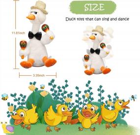 img 2 attached to Electric Talking Duck Toy With Lights And Music - Repeat And Sing Along To 60 Songs - Wriggle Dancing And Drumming For Baby And Kids (White)