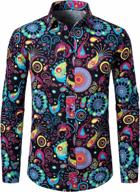 lucmatton men's linen stylish traditional pattern printed long sleeve shirt - look great & feel comfortable! logo