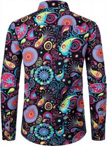 img 2 attached to LucMatton Men'S Linen Stylish Traditional Pattern Printed Long Sleeve Shirt - Look Great & Feel Comfortable!