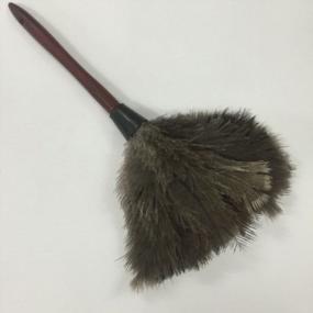 img 3 attached to 15-дюймовая тряпка из страусиных перьев с ручкой из твердой древесины - естественная полнота от Sowder