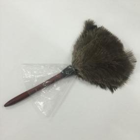 img 1 attached to 15-дюймовая тряпка из страусиных перьев с ручкой из твердой древесины - естественная полнота от Sowder