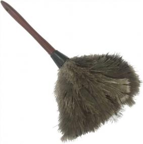 img 4 attached to 15-дюймовая тряпка из страусиных перьев с ручкой из твердой древесины - естественная полнота от Sowder
