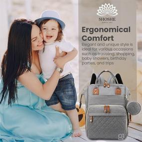 img 1 attached to 🎒 SHOSHE Backpack Diaper Bag with Changing Station - Maternity Baby Changing Bags | Large Capacity, Travel Bag | Waterproof and Stylish Diaper Backpack for Mom and Dad (Gray)