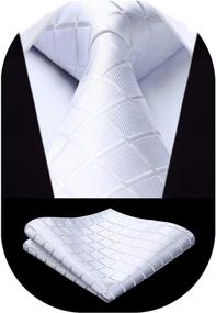 img 4 attached to HISDERN Handkerchief Classic Necktie Pocket Men's Accessories ~ Ties, Cummerbunds & Pocket Squares