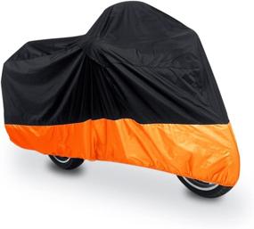 img 4 attached to 🏍️ Black+Orange XXL 180T Rain Dust Protector Scooter Motorcycle Cover 104" for Honda - uxcell