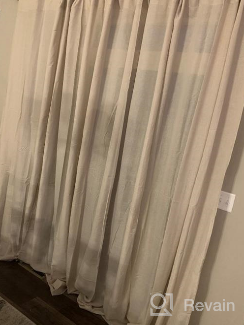 img 1 attached to 🏠 Linen Curtains Natural Linen Blended Rod Pocket Panels: Light Reducing Privacy Drapes for Living Room and Bedroom - Energy Saving Window Treatments (2 Panels, Angora, 52" W x 84" L) review by John Arrow